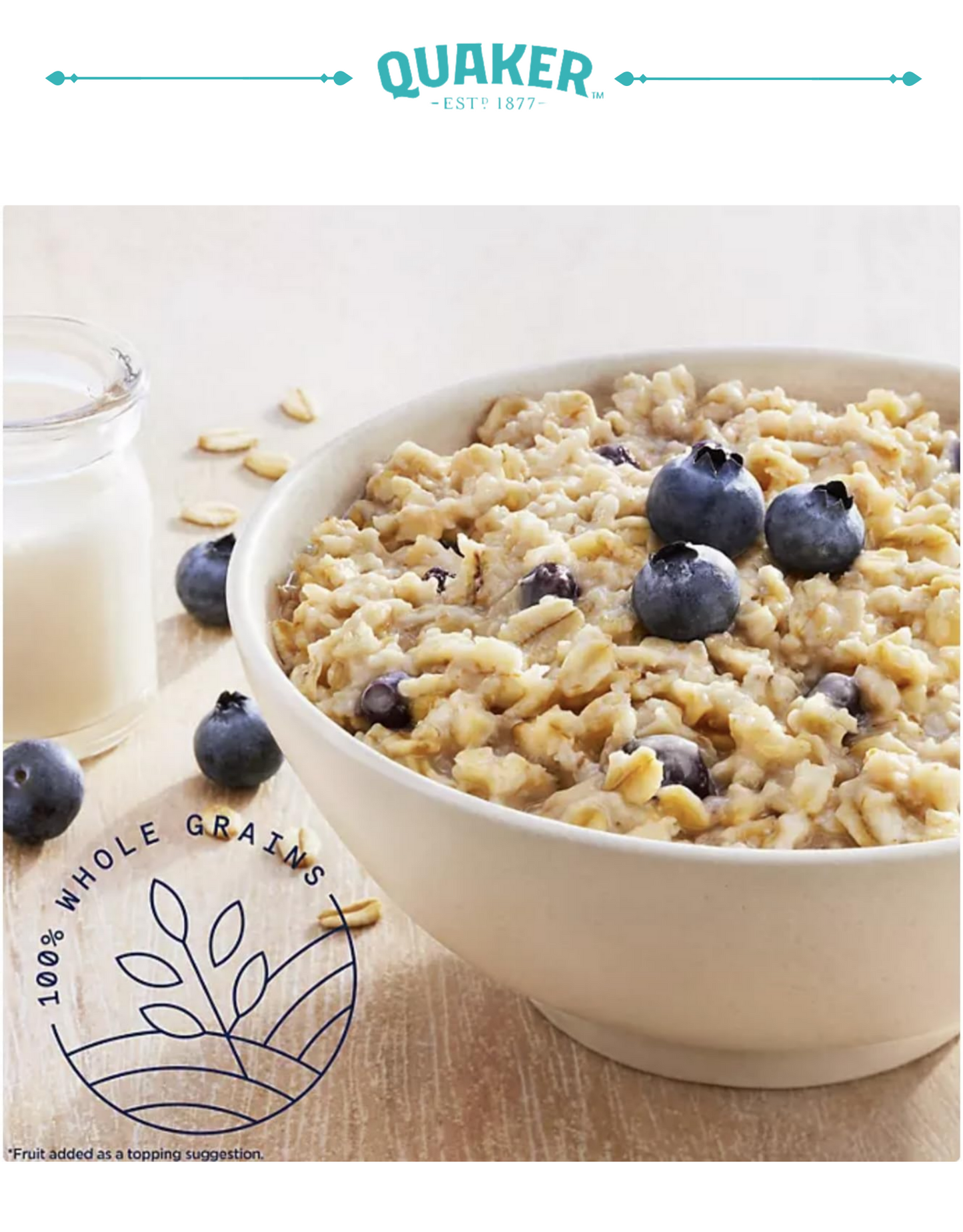 Quaker Instant Oatmeal Fruit & Cream, Variety Pack (40 pk.)