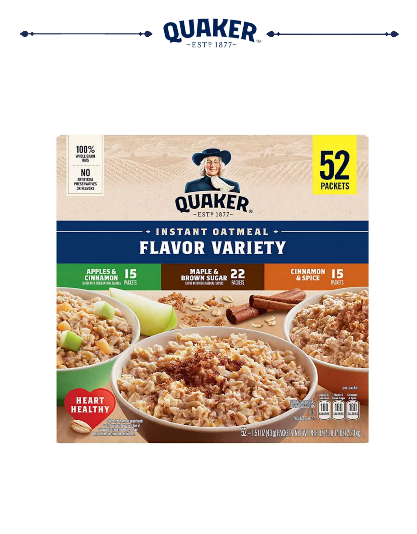 Quaker Instant Oatmeal Variety Pack (52 pk.)