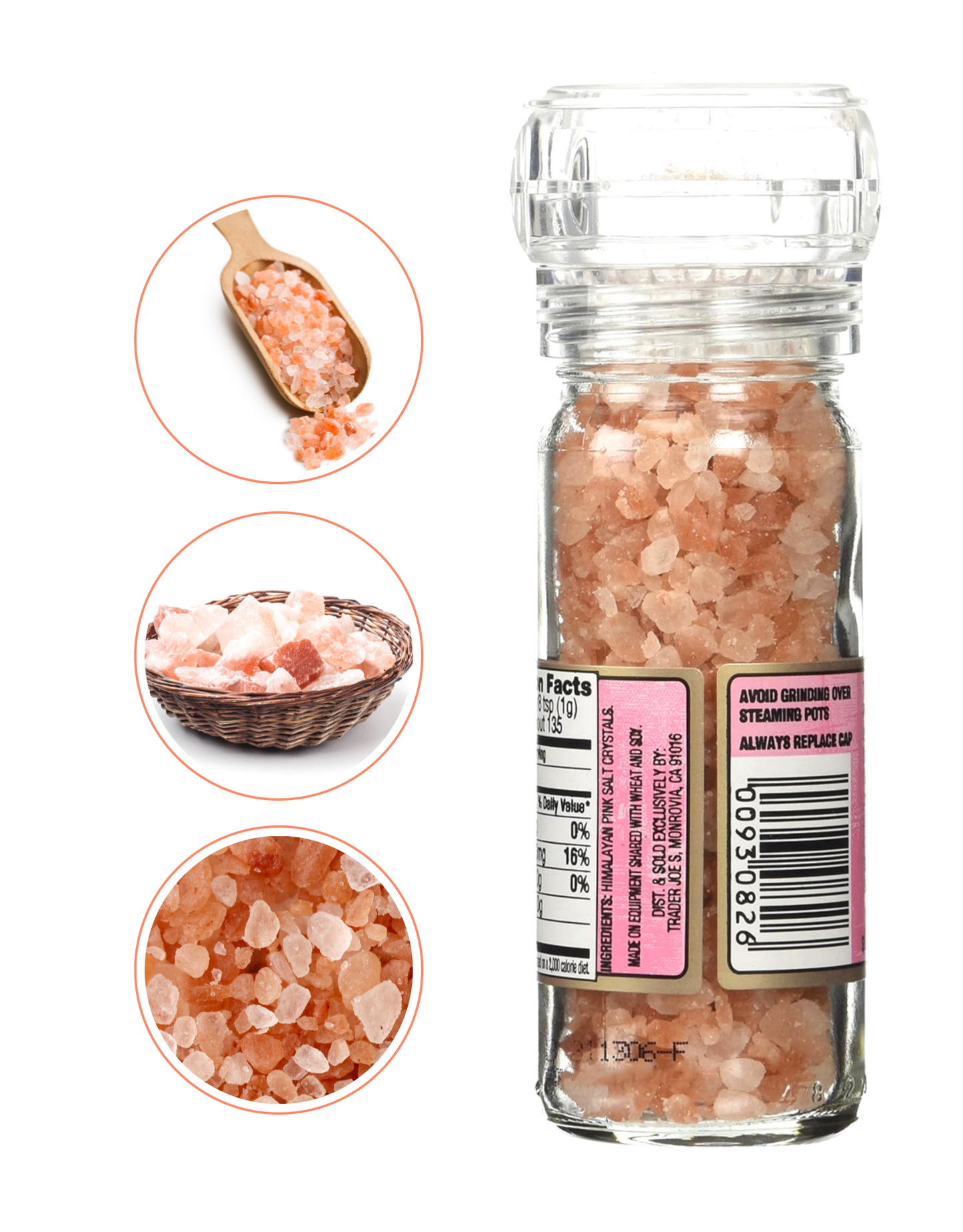 [1+1] Trader Joe's Pink Salt Crystals with Grinder 128g