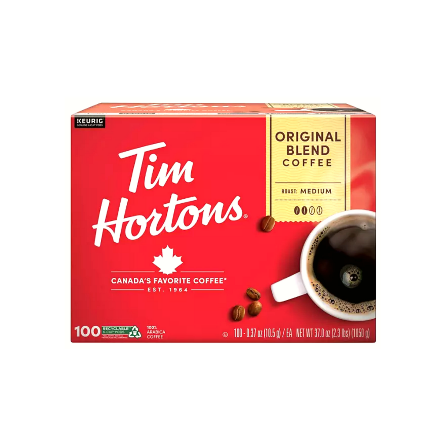 Tim Hortons Original Blend Premium Coffee 100 ct.