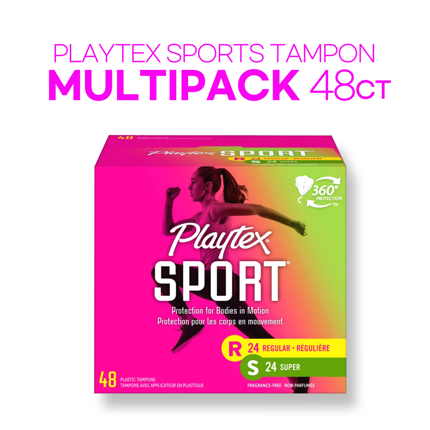 Playtex Sports Tampon Multipack 48ct (Regular 24ct+Super 24ct)