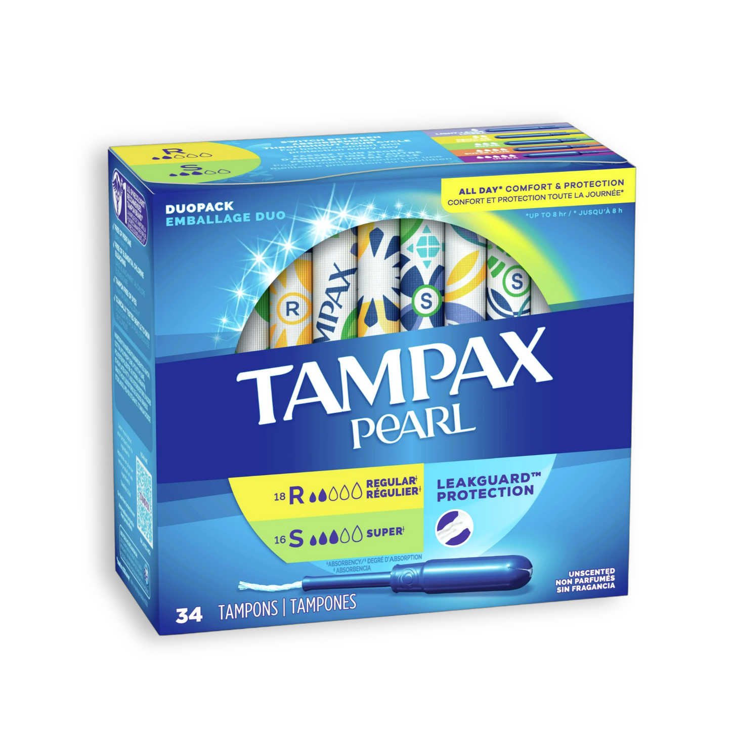 [1+1] Tampax Pearl Duopack 34ct (Regular 18ct+Super 16ct)