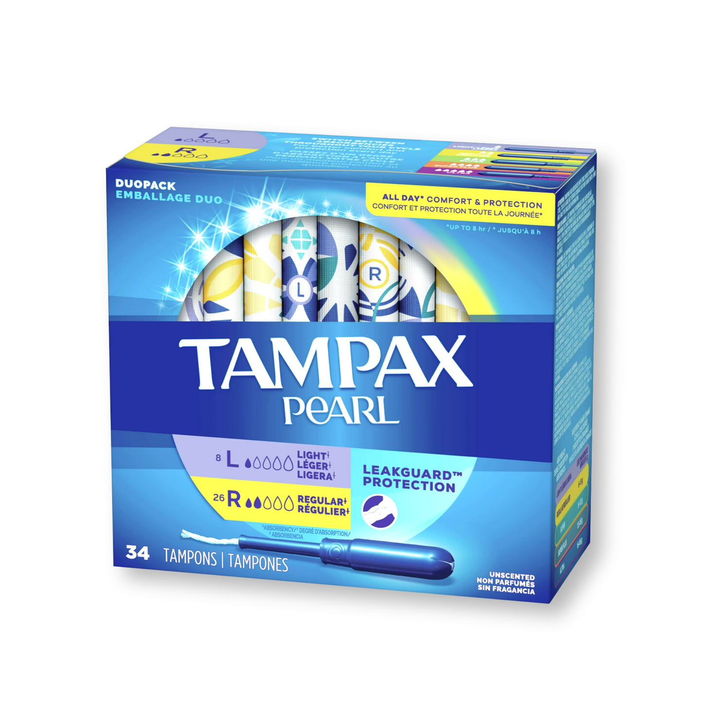 [1+1] Tampax Pearl Duopack 34ct (Light 8ct+Regular 26ct)