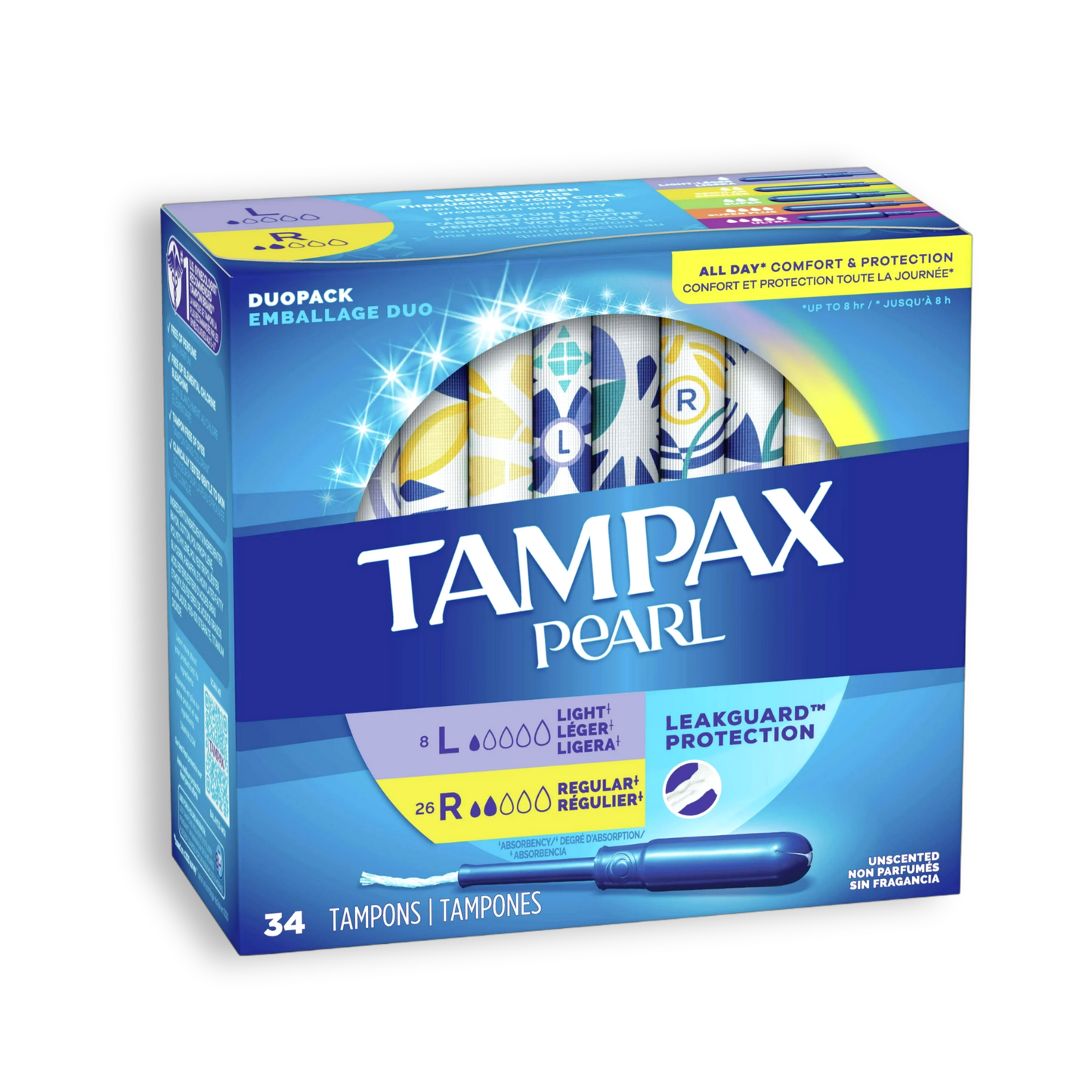 [1+1] Tampax Pearl Duopack 34ct (Light 8ct+Regular 26ct)