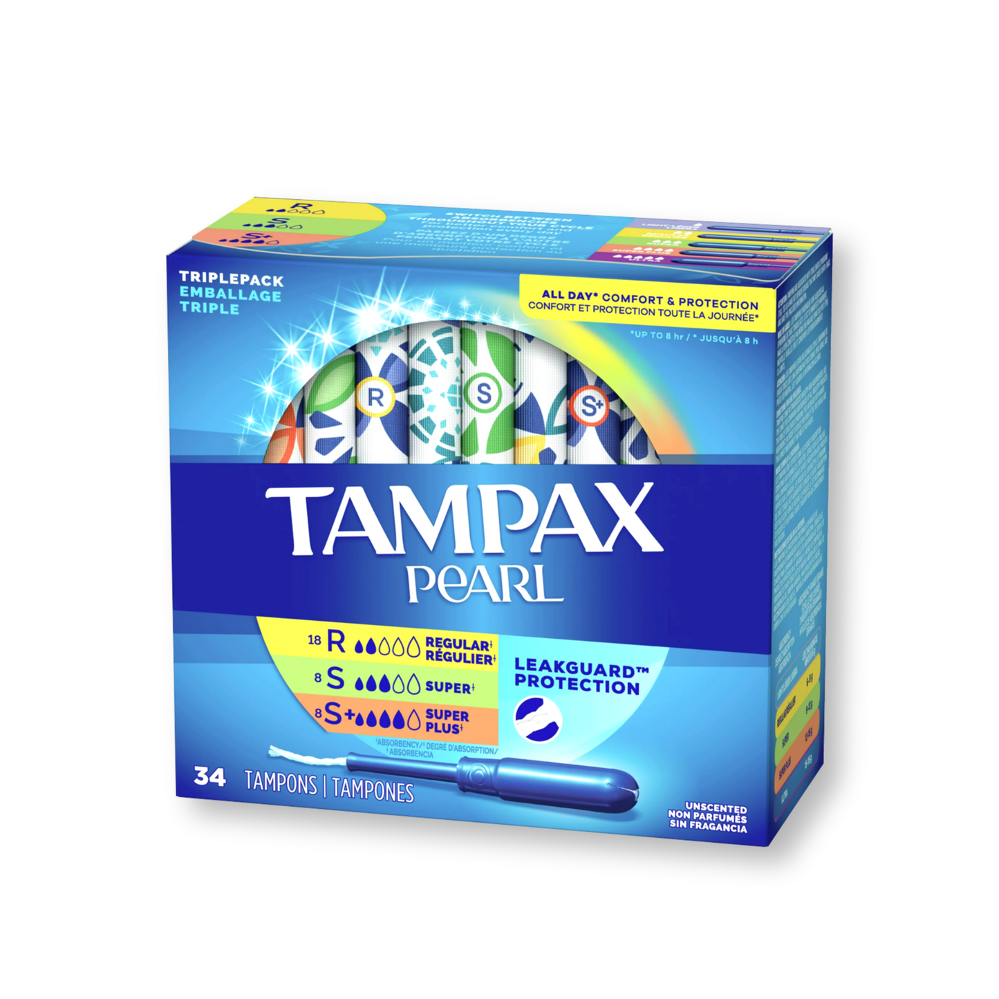 [1+1] Tampax Pearl Triplepack 34ct (Regular 18ct+Super 8ct+Super Plus 8ct)