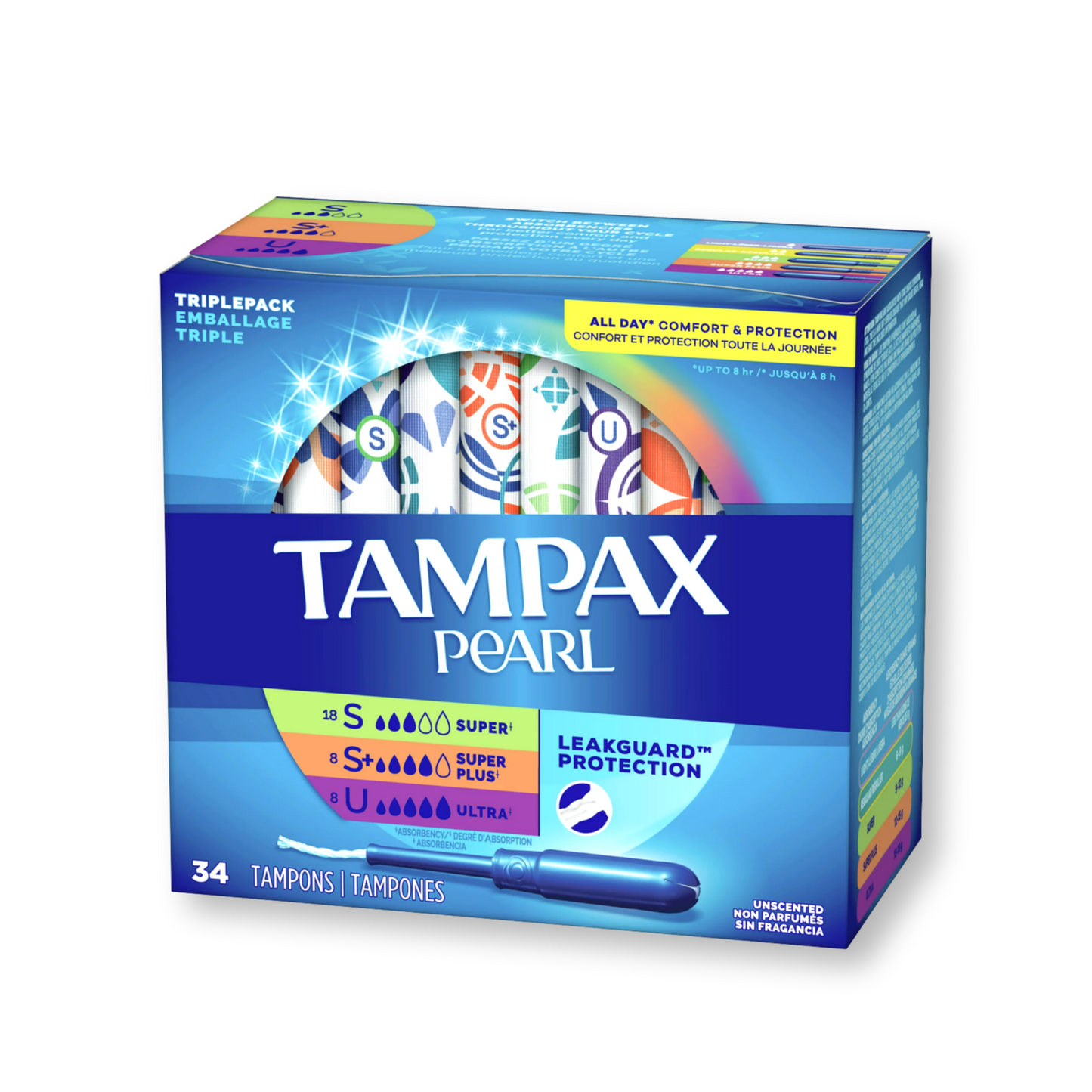 [1+1] Tampax Pearl Triplepack 34ct (Super 18ct+Super Plus 8ct+Ultra 8ct)
