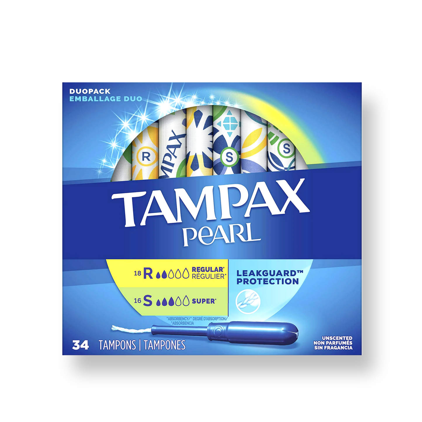 [1+1] Tampax Pearl Duopack 34ct (Regular 18ct+Super 16ct)