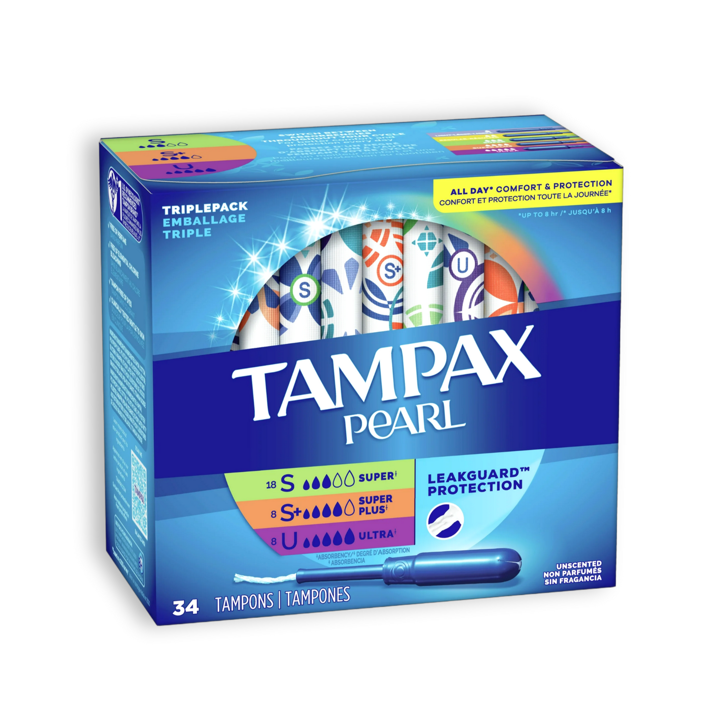 [1+1] Tampax Pearl Triplepack 34ct (Super 18ct+Super Plus 8ct+Ultra 8ct)