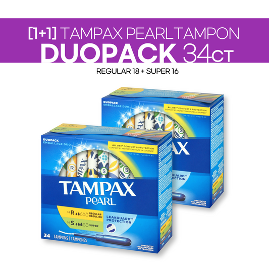 [1+1] Tampax Pearl Duopack 34ct (Regular 18ct+Super 16ct)