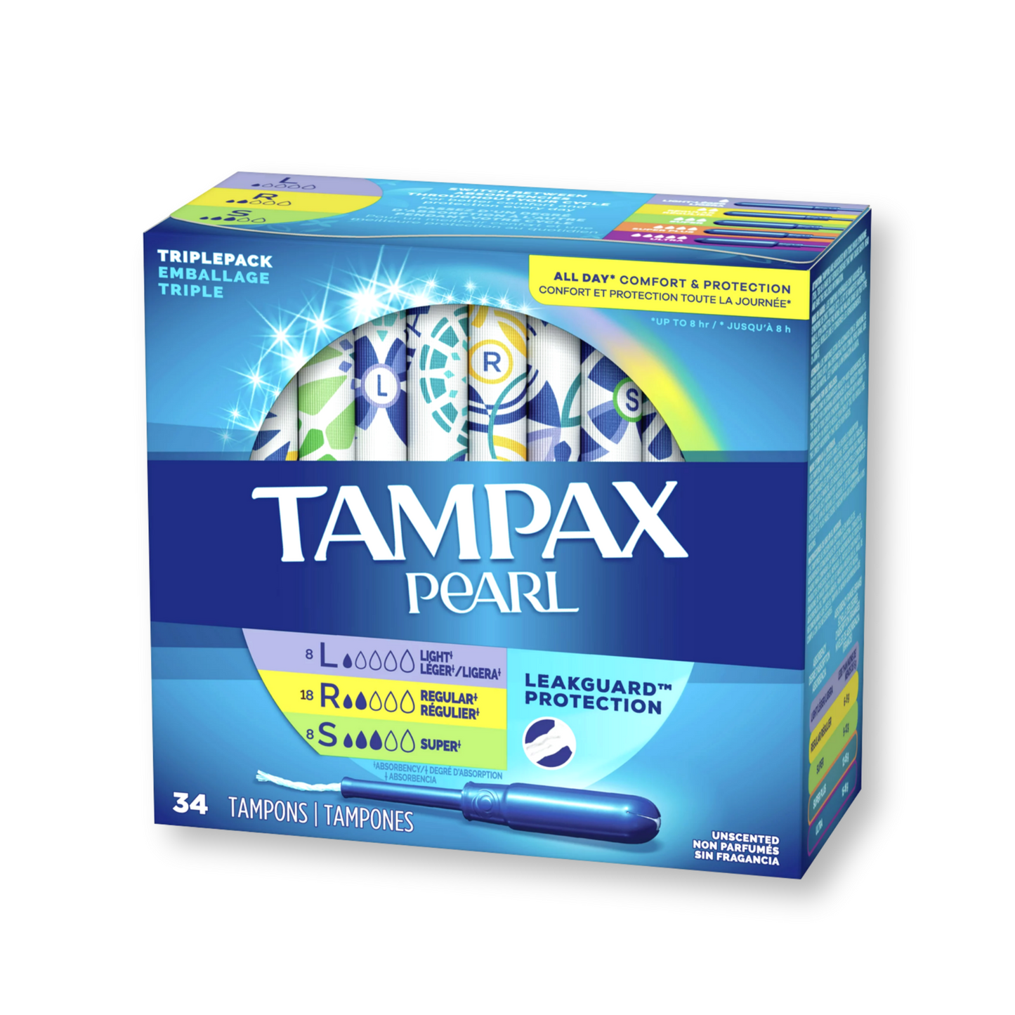 [1+1] Tampax Pearl Triplepack 34ct (Light 8ct+Regular 18ct+Super 8ct)