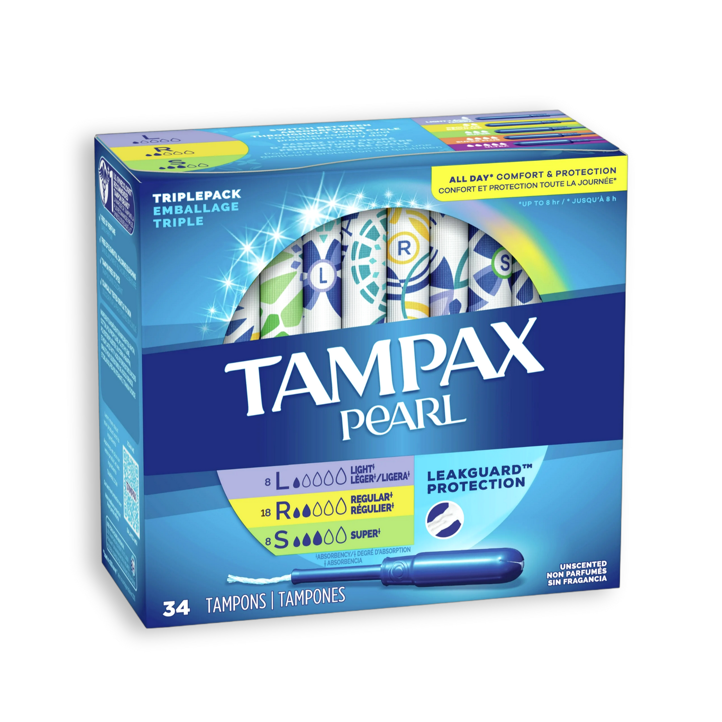 [1+1] Tampax Pearl Triplepack 34ct (Light 8ct+Regular 18ct+Super 8ct)