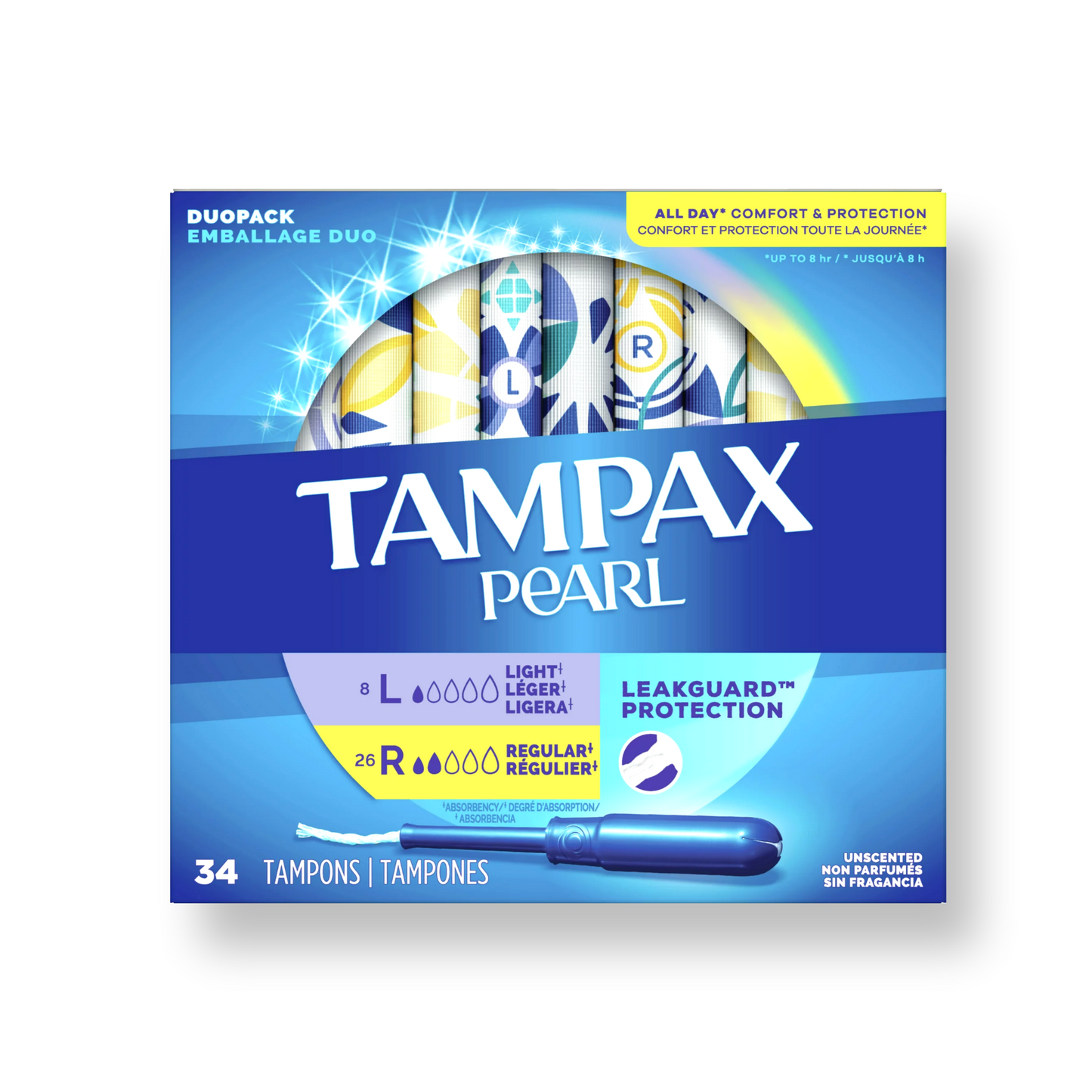 [1+1] Tampax Pearl Duopack 34ct (Light 8ct+Regular 26ct)