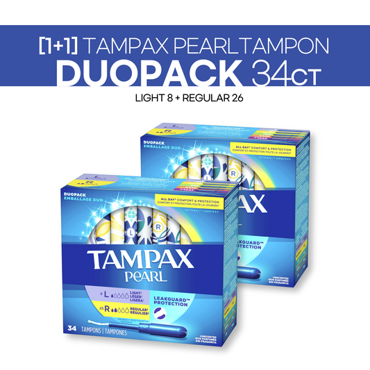 [1+1] Tampax Pearl Duopack 34ct (Light 8ct+Regular 26ct)