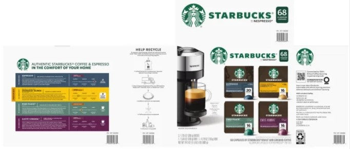 Starbucks by Nespresso Capsules for Nespresso Vertuo Machines, 68 ct. Variety Pack