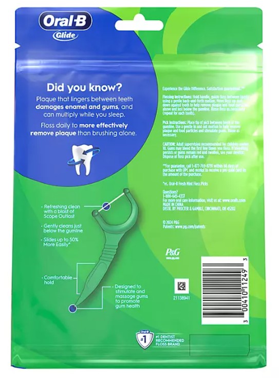 Oral-B Glide Floss Picks, Scope Outlast (300 ct.)