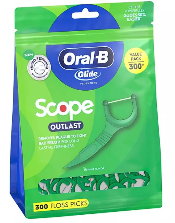 Oral-B Glide Floss Picks, Scope Outlast (300 ct.)