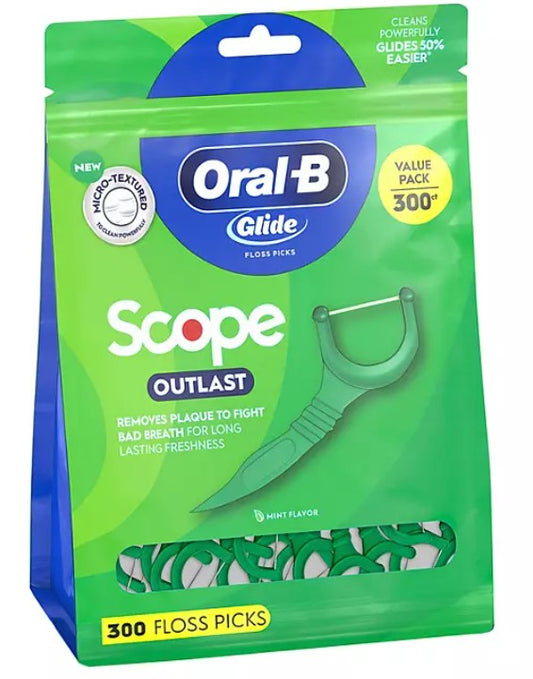 Oral-B Glide Floss Picks, Scope Outlast (300 ct.)